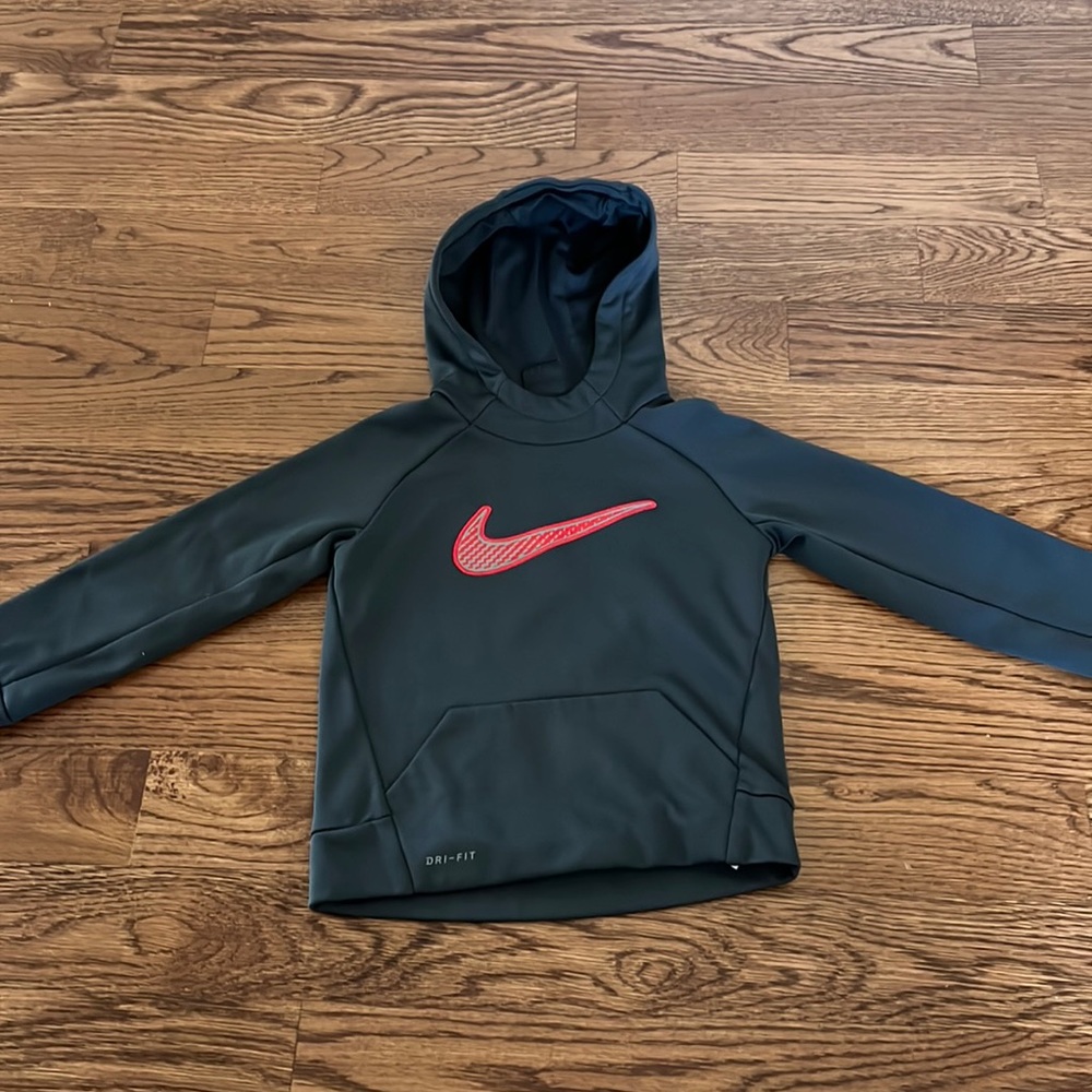 EUC Nike Charcoal Hoodie w/Red Swoosh